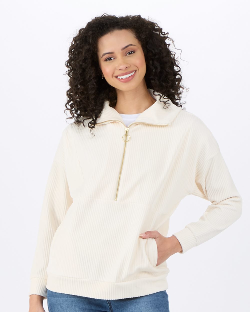 Women's Manchester Corded Quarter-Zip Pullover - BW5203