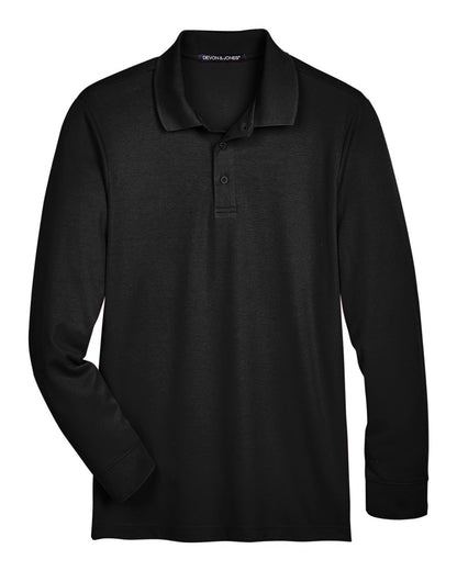 Men's CrownLux Performance® Plaited Long Sleeve Polo - DG20L