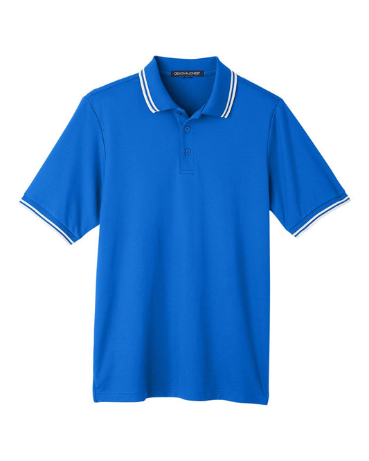 Men's CrownLux Performance® Plaited Tipped Polo - DG20C