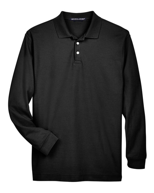 Men's Pima Piqué Long Sleeve Polo - D110