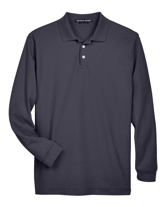 Men's Pima Piqué Long Sleeve Polo - D110