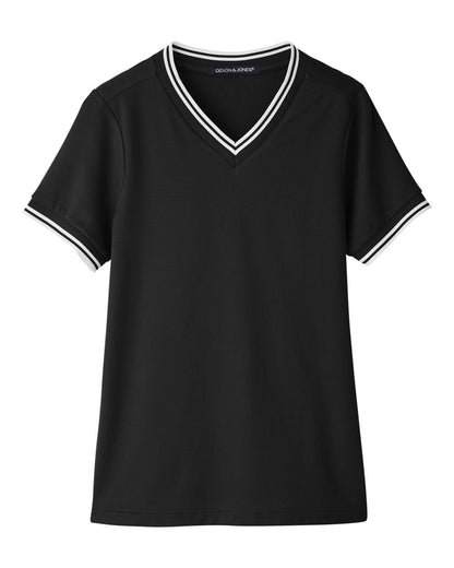 Women's CrownLux Performance® Plaited Tipped V-Neck Shirt - DG20CW