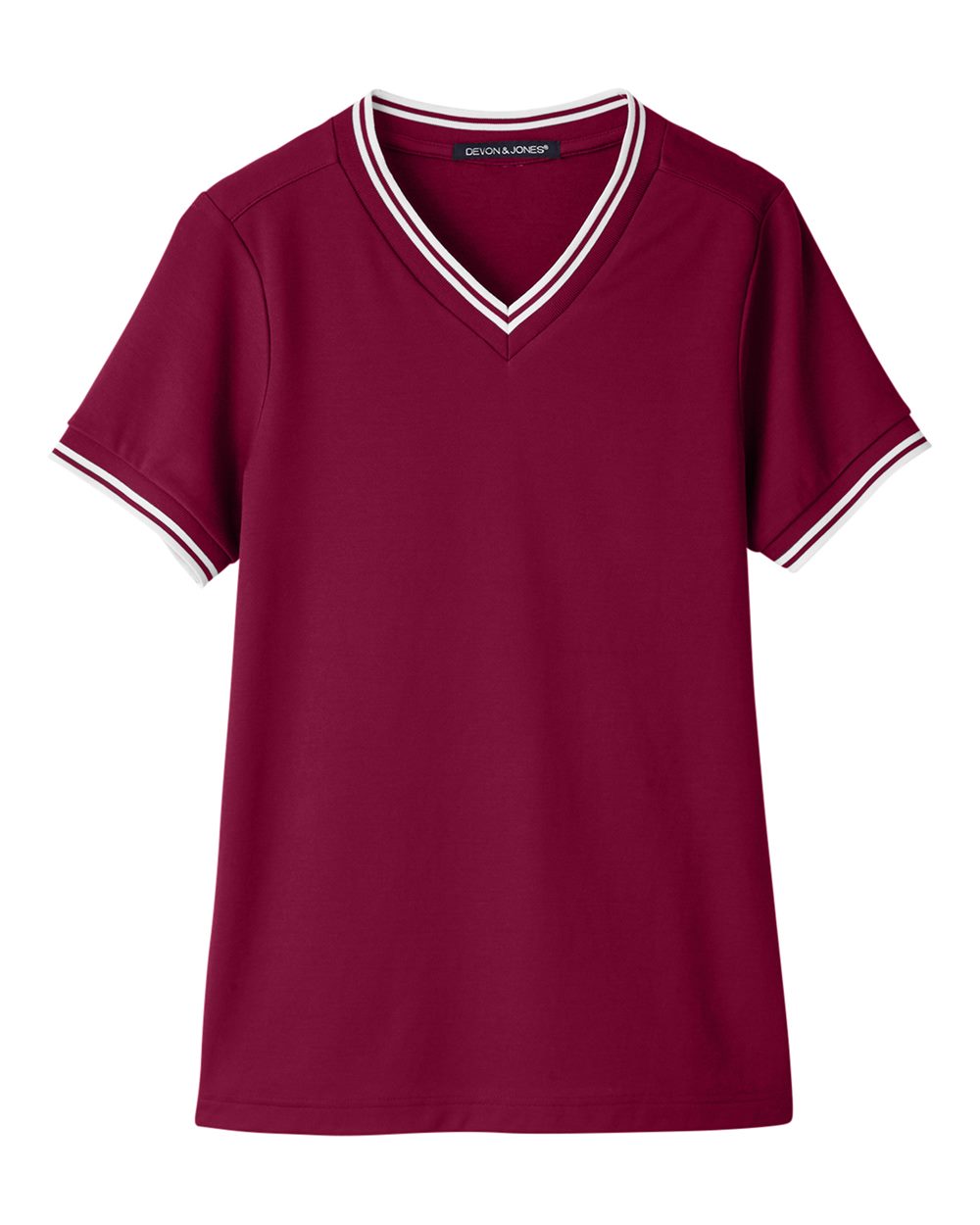 Women's CrownLux Performance® Plaited Tipped V-Neck Shirt - DG20CW