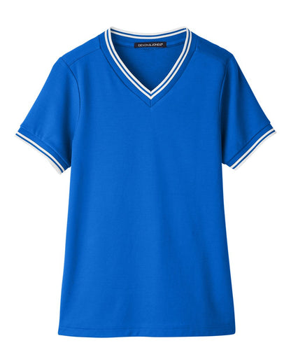 Women's CrownLux Performance® Plaited Tipped V-Neck Shirt - DG20CW
