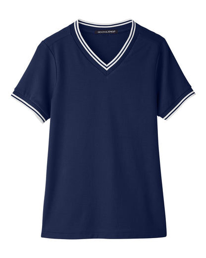 Women's CrownLux Performance® Plaited Tipped V-Neck Shirt - DG20CW