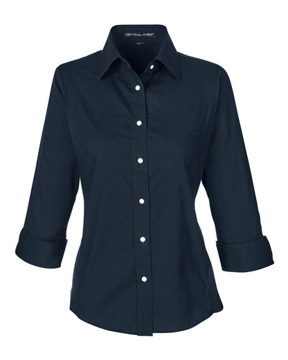 Women's Perfect Fit™ Three-Quarter Sleeve Stretch Poplin Dress Shirt - DP625W