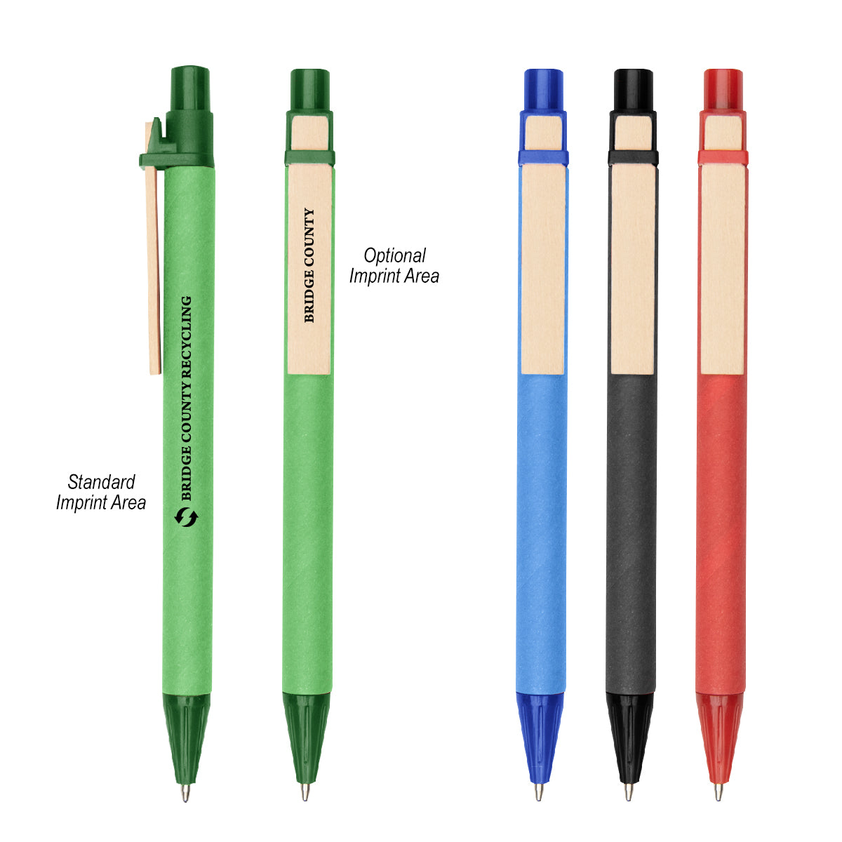 BLACK Eco-Inspired Pen With Color Barrel