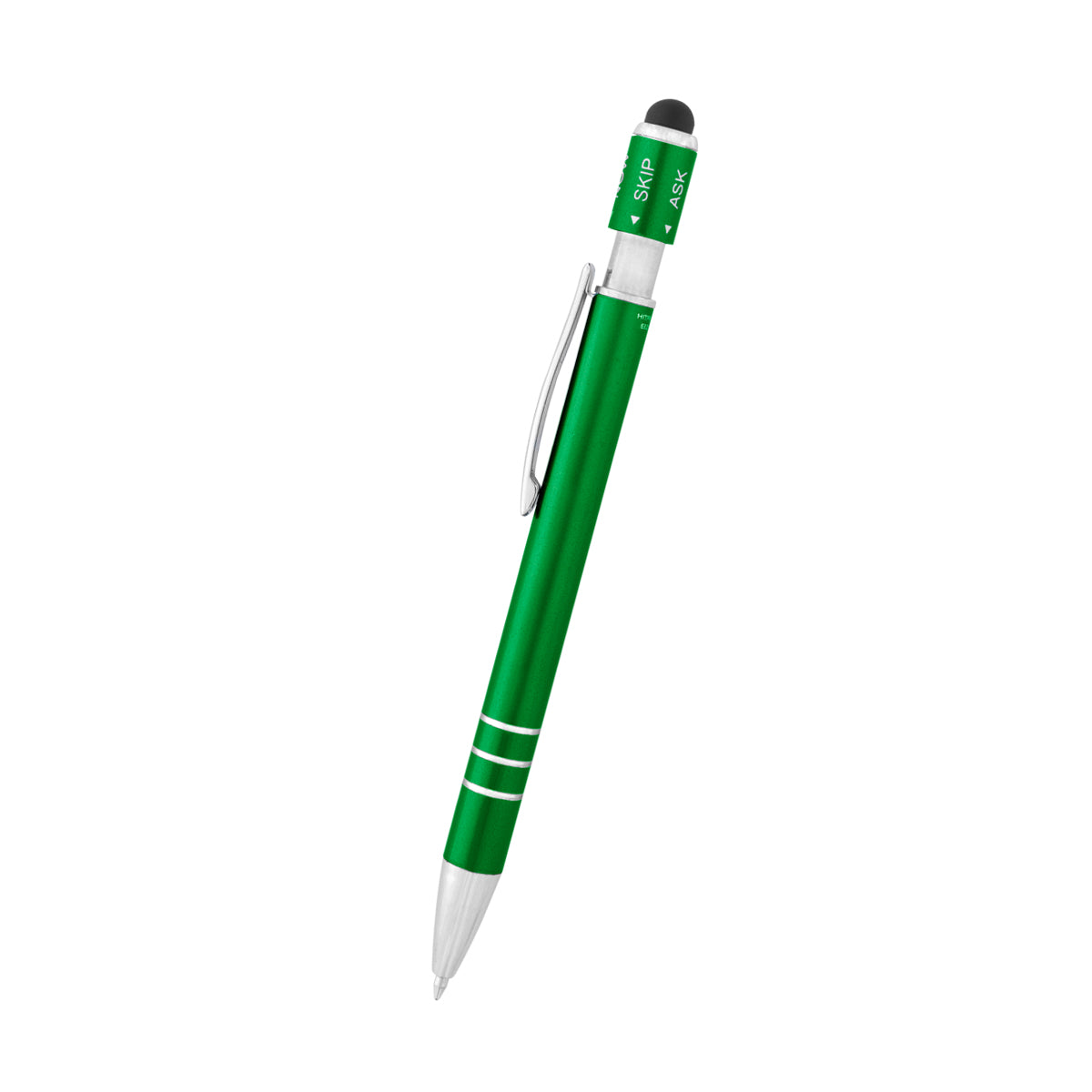 Recycled Aluminum Spin Game Top Pen With Stylus