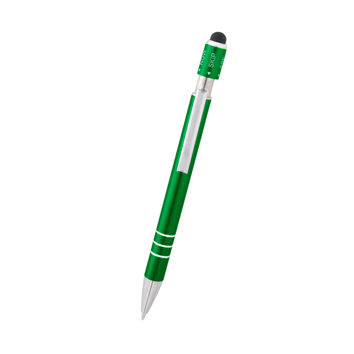 Recycled Aluminum Spin Game Top Pen With Stylus