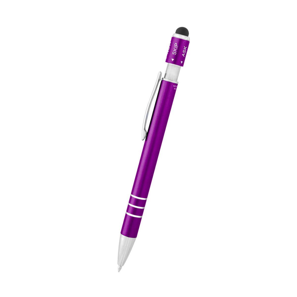 Recycled Aluminum Spin Game Top Pen With Stylus