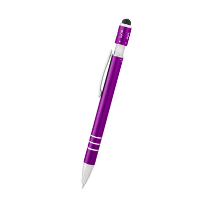 Recycled Aluminum Spin Game Top Pen With Stylus
