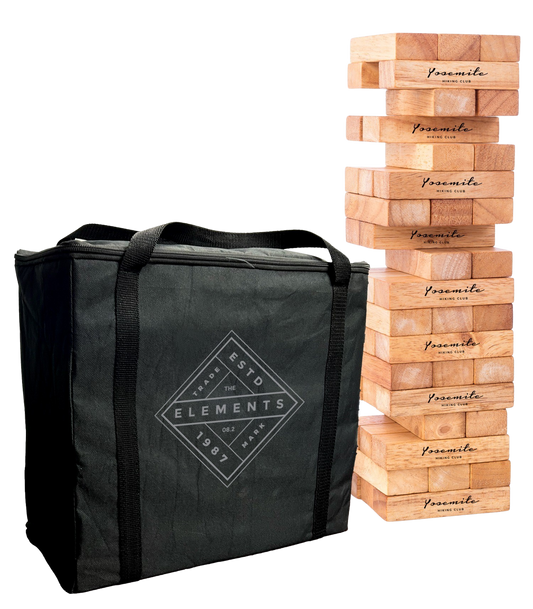 Natural Wood / Black Case Giant Tower Topple Game