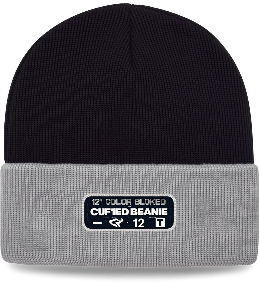 12" Color Blocked Cuffed Beanie - SP12T