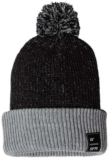 12" Speckled Pom-Pom Cuffed Beanie - SP70