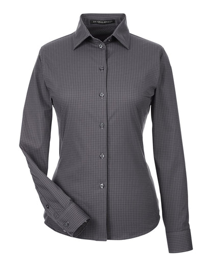 Women's CrownLux Performance® Tonal Mini Check Woven Dress Shirt - DG535W