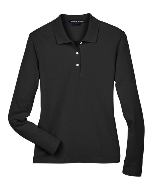 Women's Pima Piqué Long Sleeve Polo - D110W