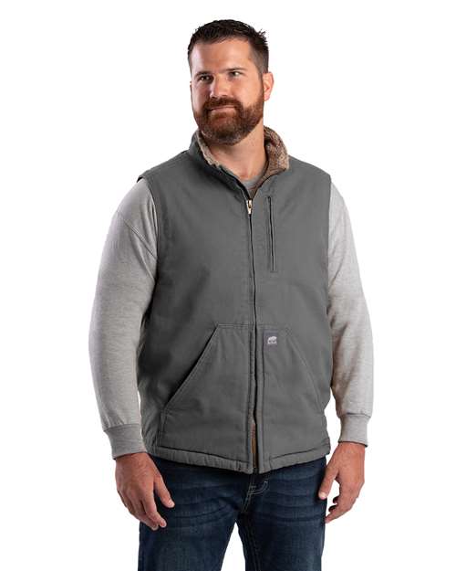 Men's Heartland Sherpa-Lined Washed Duck Vest - V818