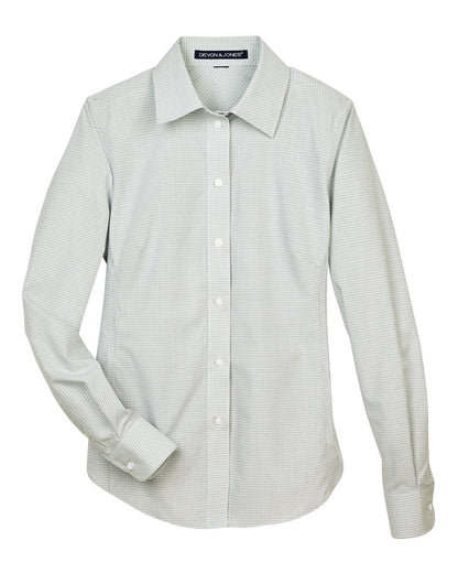 Women's Crown Collection® Micro Tattersall Woven Dress Shirt - DG510W