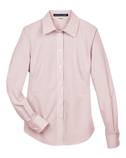 Women's Crown Collection® Micro Tattersall Woven Dress Shirt - DG510W