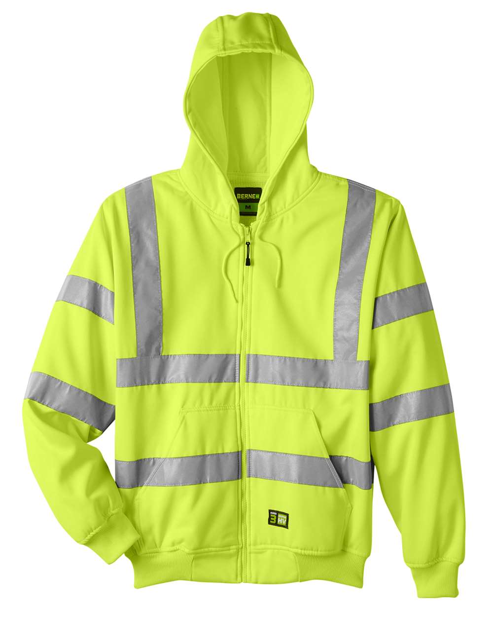 Men's Berne Hi-Vis Class 3 Lined Hooded Sweatshirt - HVF021