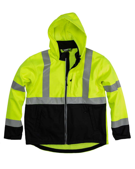Men's Hi-Vis Class 3 Hooded Soft Shell Jacket - HVJS206