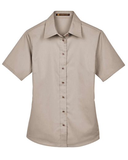 Women's Easy Blend™ Short Sleeve Twill Dress Shirt with Stain-Release - M500SW