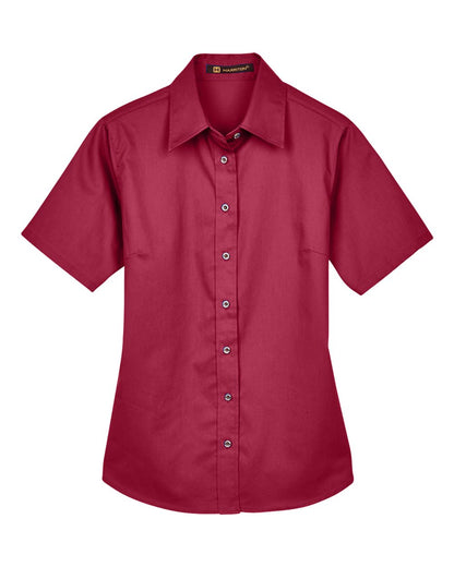 Women's Easy Blend™ Short Sleeve Twill Dress Shirt with Stain-Release - M500SW