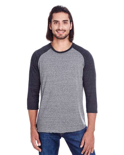Unisex Triblend Three-Quarter Sleeve Raglan T-Shirt - 302G