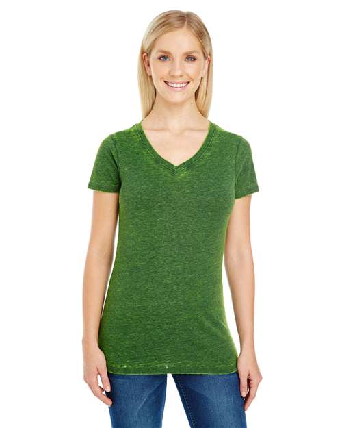 Women's Cross Dye V-Neck T-Shirt - 215B
