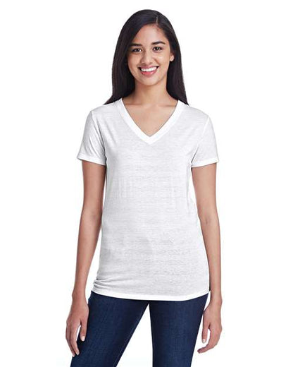 Women's Invisible Stripe V-Neck T-Shirt - 252RV