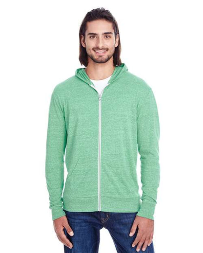 Unisex Triblend Full-Zip Lightweight Hooded Sweatshirt - 302Z