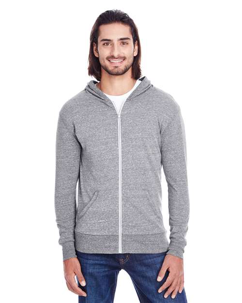 Unisex Triblend Full-Zip Lightweight Hooded Sweatshirt - 302Z