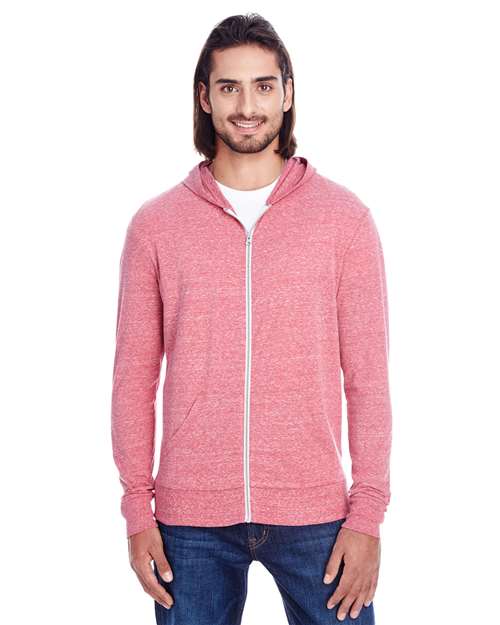 Unisex Triblend Full-Zip Lightweight Hooded Sweatshirt - 302Z