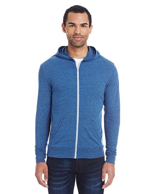 Unisex Triblend Full-Zip Lightweight Hooded Sweatshirt - 302Z