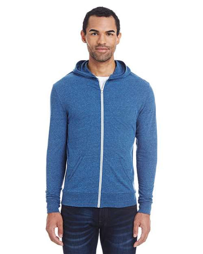 Unisex Triblend Full-Zip Lightweight Hooded Sweatshirt - 302Z