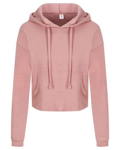 Women's Girlie Cropped Hooded Fleece with Pocket - JHA016
