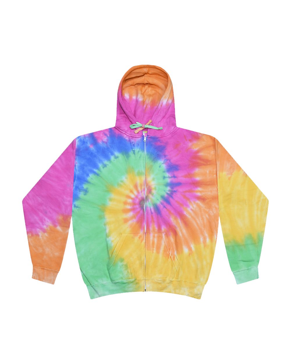 Unisex Tie-Dyed Full-Zip Hooded Sweatshirt - 8888