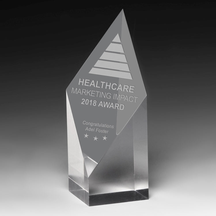 Diamond Obelisk Award (5 3/4" H x 2" L x 2" D) -Laser Engraved