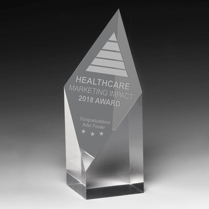 Diamond Obelisk Award (5 3/4" H x 2" L x 2" D) -Laser Engraved