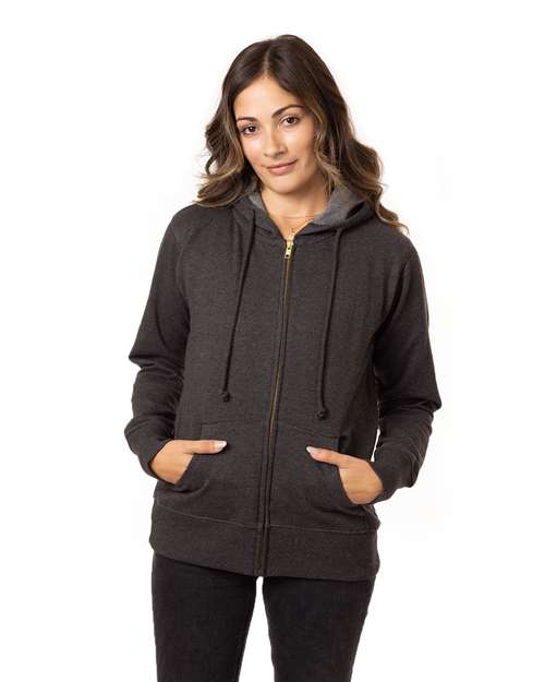 Women's Heathered Full-Zip Hooded Sweatshirt - EC4580