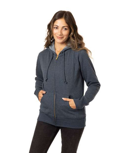 Women's Heathered Full-Zip Hooded Sweatshirt - EC4580