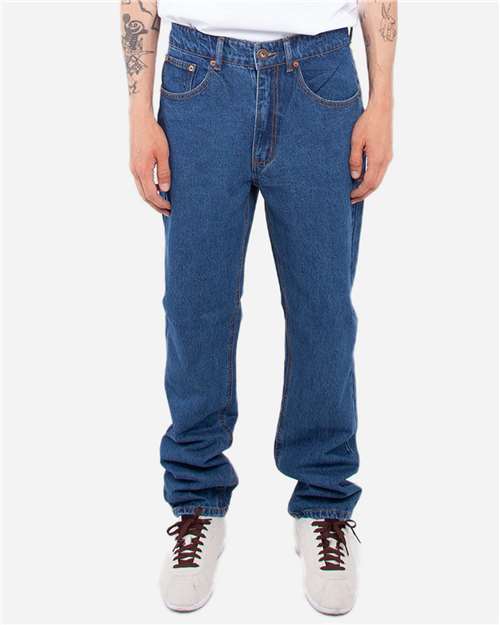 Unisex Raw Denim Straight-Leg Jean Pants - SHRDJ