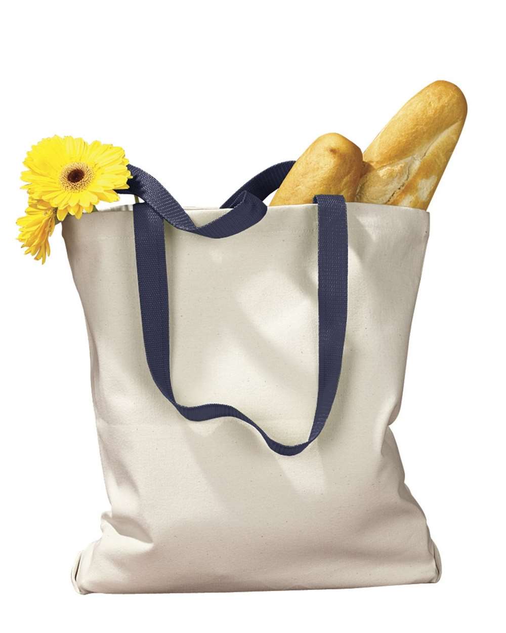Canvas Tote with Contrast-Color Handles - BE010