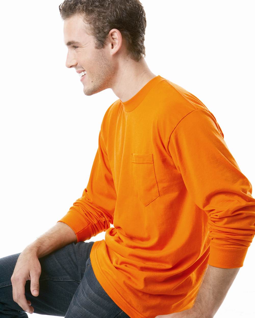 Unisex USA-Made 50/50 Long Sleeve Pocket T-Shirt - 1730
