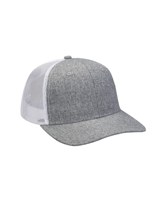 Heather Woven/Soft Mesh Trucker Style Cap - PV102