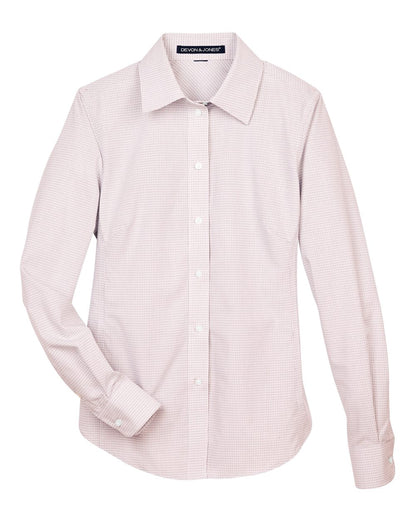 Women's Crown Collection® Micro Tattersall Woven Dress Shirt - DG510W