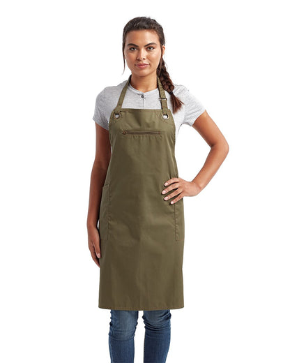 Barley Contrast Stitch Recycled Bib Apron - RP121