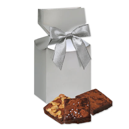 Gourmet Brownies in Silver Premium Delights Gift Box