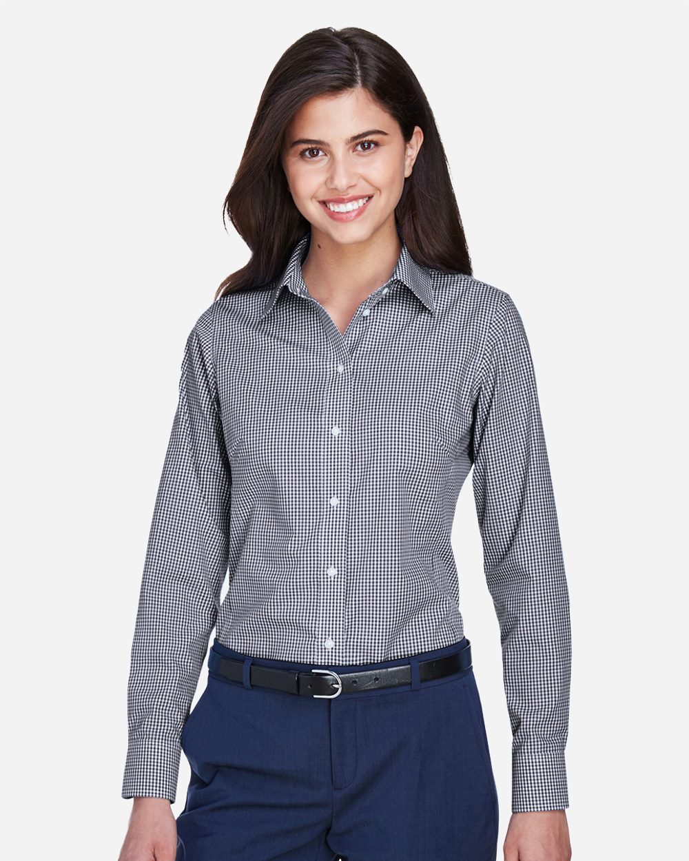 Women's Crown Collection® Gingham Check Woven Dress Shirt - D640W