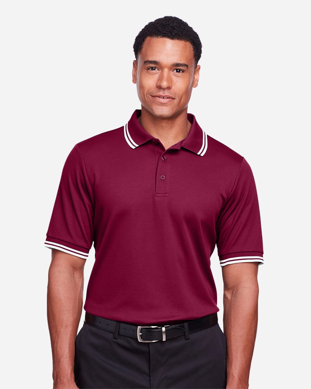 Men's CrownLux Performance® Plaited Tipped Polo - DG20C